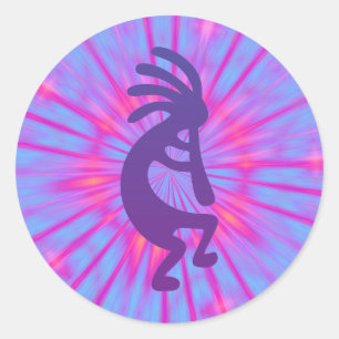 Lila Magic Kokopelli Runder Aufkleber