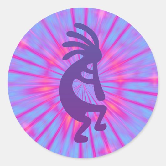 Lila Magic Kokopelli Runder Aufkleber (Vorderseite)