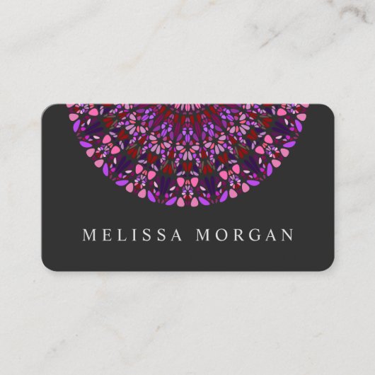 Lila Magic Mandala Business Card Visitenkarte (Vorderseite)