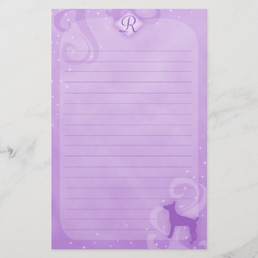 Lila Magic Rat Terrier Stationierung Briefpapier (Vorderseite)