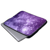 Lila Magic Stars Celestial Space Foto Laptopschutzhülle (Vorne Knopf)