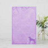 Lila Magic Weimaraner Stationery Briefpapier (Stehend Vorderseite)