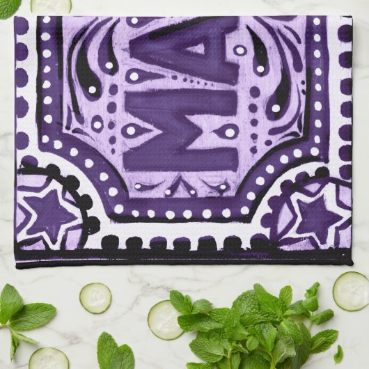 Lila Magie Geschirrtuch (Gefaltet)