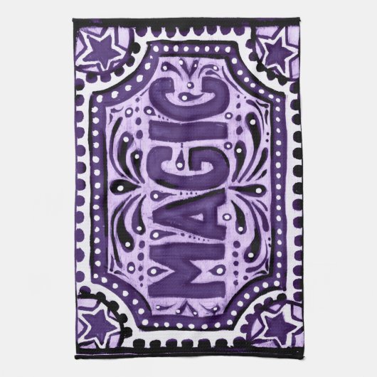 Lila Magie Geschirrtuch (Vertikal)