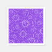 Lila Magische Vintage Sonnenstrahlen Serviette (Vorderseite)