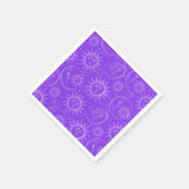 Lila Magische Vintage Sonnenstrahlen Serviette (Ecke)