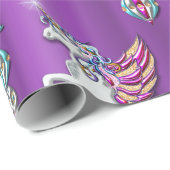 Lila Magische Weihnachtsklingeln Geschenkpapier (Rolleneckpunkt)