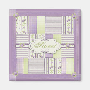 Lila Magnet 2 der Rosen-Steppdecken-TY