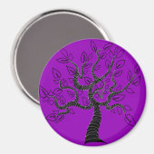 Lila Magnet mit Baum des Lebens - Farbe auswählen (Vorderseite/Rückseite)