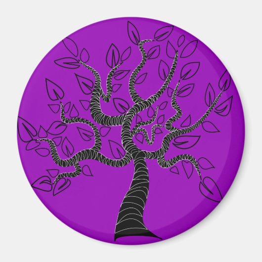 Lila Magnet mit Baum des Lebens - Farbe auswählen (Vorne)