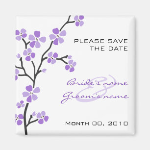 Lila Magneten der Blüte Save the Date Magnet