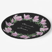 Lila Magnolia Pappteller (Schrägansicht)