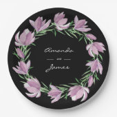 Lila Magnolia Pappteller (Vorderseite)