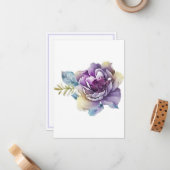 Lila Magnolia von Ihrem Schreibtisch aus Mitteilungskarte (Vorderseite/Rückseite Beispiel)