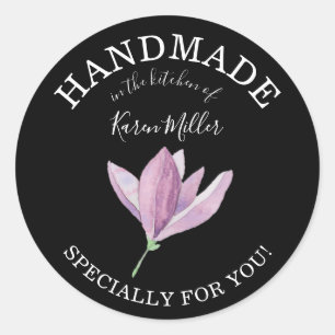 Lila Magnolie HANDGEMACHT für Sie Canning-Geschenk Runder Aufkleber