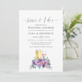 Lila Magnolien und Rose brechen, bevor ich es tue Einladung (Stehend Vorderseite)