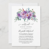 Lila Magnolien und Rose Online Virtual Wedding Einladung (Vorderseite)