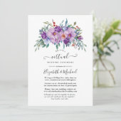 Lila Magnolien und Rose Online Virtual Wedding Einladung (Stehend Vorderseite)