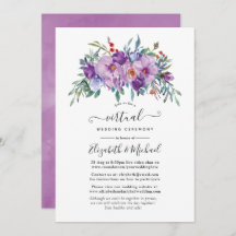 Lila Magnolien und Rose Online Virtual Wedding