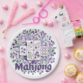 Lila Mahjong-Steine Pappteller (Party)