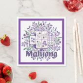 Lila Mahjong-Steine Serviette (Beispiel)