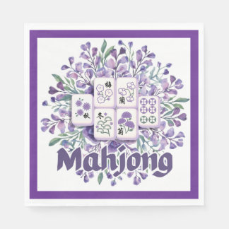 Lila Mahjong-Steine Serviette