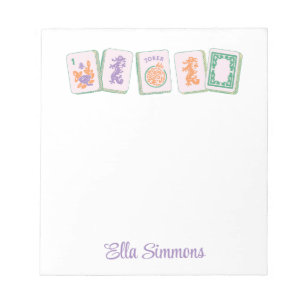 Lila Mahjong Tiles Notepad, Personalisiert Notizblock