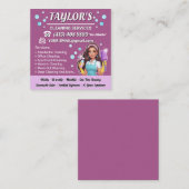 Lila Maid Business Card Quadratische Visitenkarte (Vorne/Hinten)