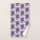 Lila Mairy Mushroom Butterflies Badhandtuch Set (Handtuch)