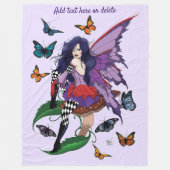 Lila Mairy Mushroom Butterflies Fleecedecke (Vorderseite)