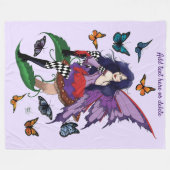 Lila Mairy Mushroom Butterflies Fleecedecke (Vorderseite (Horizontal))