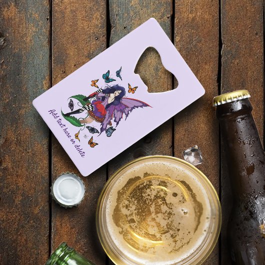 Lila Mairy Mushroom Butterflies Geldbeutel Flaschenöffner