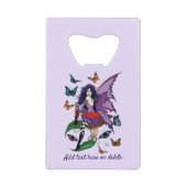 Lila Mairy Mushroom Butterflies Geldbeutel Flaschenöffner (Vorderseite)