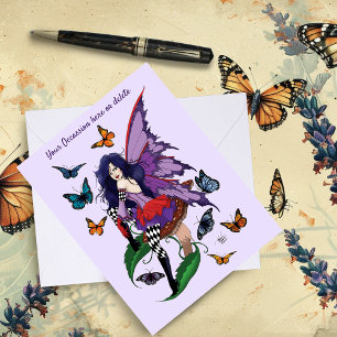 Lila Mairy Mushroom Butterflies Karte