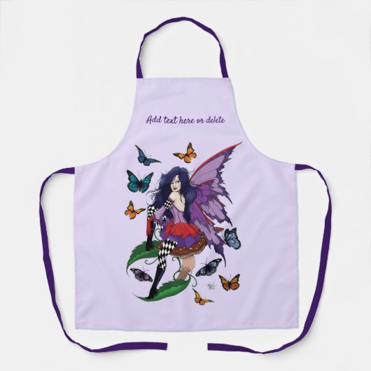 Lila Mairy Mushroom Butterflies Schürze (Vorderseite)