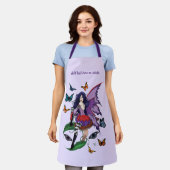 Lila Mairy Mushroom Butterflies Schürze (Getragen)