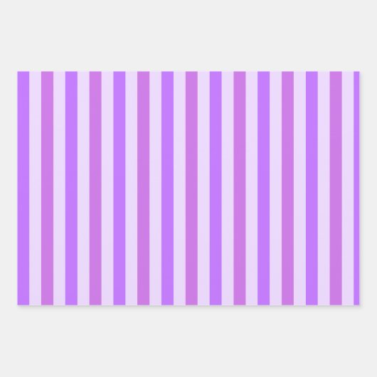 Lila Majestät: Gestripptes Geschenk Geschenkpapier Set (Vorderseite)