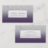 Lila Make-up ombre moderner Glitter des Imitats Visitenkarte (Vorne/Hinten)
