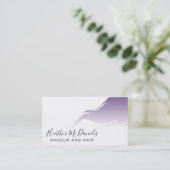 Lila Makeup Artist und Friseur Terminkarte (Stehend Vorderseite)