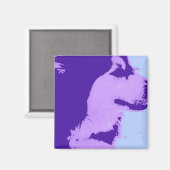 Lila Malamute Pop Art Magnet (Vorderseite/Rückseite)