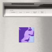 Lila Malamute Pop Art Magnet (In Situ (Geschirrspüler))