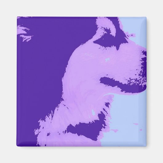 Lila Malamute Pop Art Magnet (Vorne)