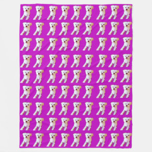 Lila maltesischer Hund Niedlich White Cuddle 4Wins Fleecedecke