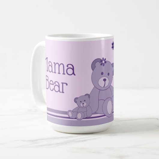 Lila Mama Bär Kaffeetasse (Vorderseite Links)