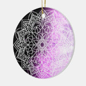 Lila Mandala Abstrakt Schöne Weihnachten Keramik Ornament (Links)