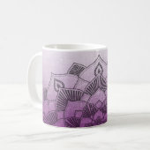 Lila Mandala Abstrakt Zen Kaffeetasse (Vorderseite Links)