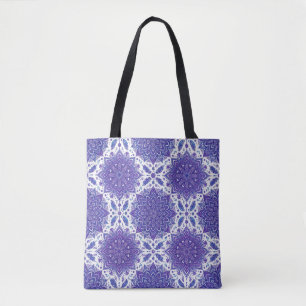 Lila Mandala Blumen Nahtloses Muster Tasche