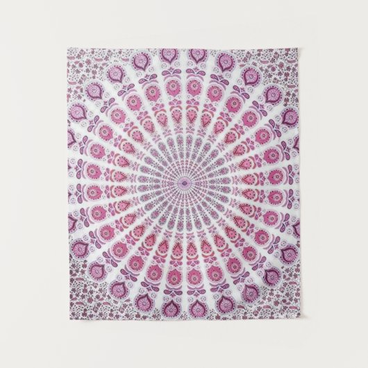 Lila Mandala Bohemisch Tapestry Wall Hängen Wandteppich (Vorderseite)