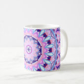 Lila Mandala Boho Geometrisches Muster Gemütlich Kaffeetasse (VorderseiteRechts)