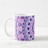 Lila Mandala Boho Geometrisches Muster Gemütlich Kaffeetasse (Links)